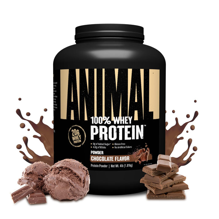 Animal 100% Whey Protein Powder – Whey Blend for Pre- or Post-Workout, Recovery or an Anytime Protein Boost– Low Sugar – Chocolate, 4 lb (Packaging may vary)