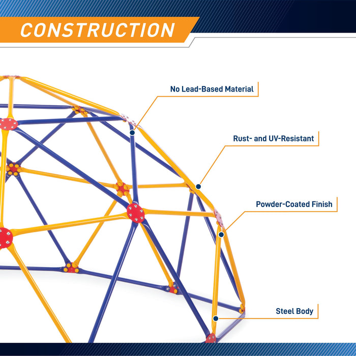 EASY OUTDOOR Space Dome Climber – Rust and UV Resistant Steel – 1000 lb. Capacity – for Kids Ages 3 to 9