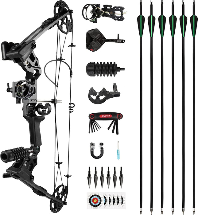 The7boX Compound Bow and Arrow Set 20-70 LBS Adjustable 320 Fps Speed,Paired with a Complete Set Accessories, Suitable for Outdoor Archery and Hunting for Adults and Beginners