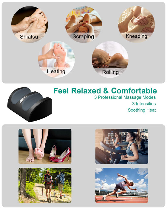 LINGTENG Shiatsu Foot Massager Machine with Heat, Foot and Calf Massager with Massage Roller, Deep Tissue Massager for Foot Massage and Calf Massage, Gifts for Mom & Dad