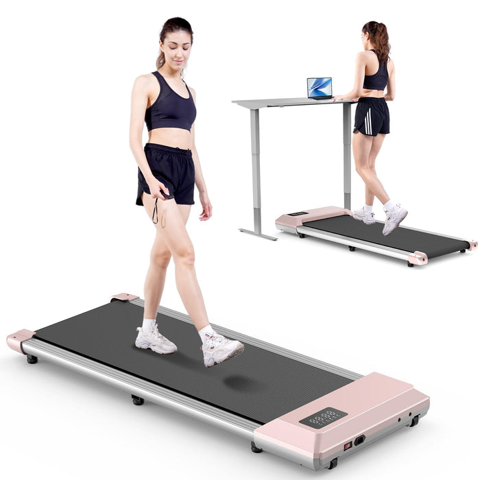 Under Desk Treadmill，Portable Treadmills for Home Small，300 LBS Capability，2.5HP Installation-Free Jogging Machine with Remote Control&LED Display，Lightweight Mini Treadmill