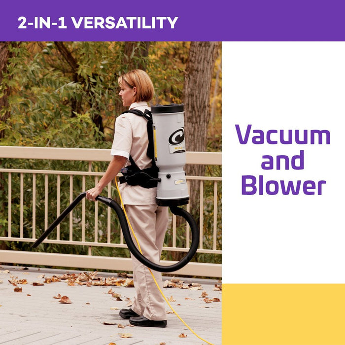 ProTeam MegaVac 10 Quart Backpack Vacuum w/Blower Hard Surface Nylon Brush & Blower Tool Kit