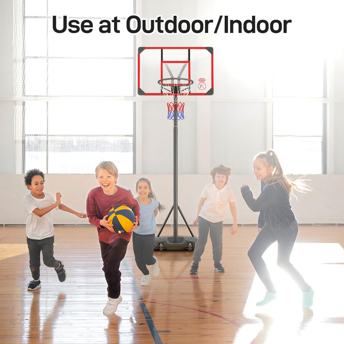 Yohood Kids Basketball Hoop Outdoor 4.82-8.53ft Adjustable, Portable Basketball Hoops & Goals for Kids/Teenagers/Youth in Backyard/Driveway/Indoor, with Enlarged Base and PC Backboard