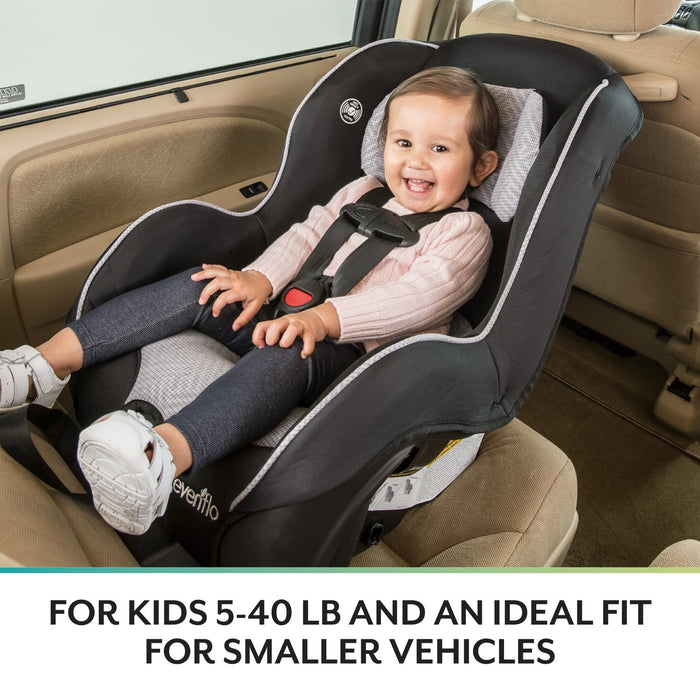 Evenflo Tribute LX 2-in-1 Lightweight Convertible Car Seat, Travel Friendly (Saturn Gray)