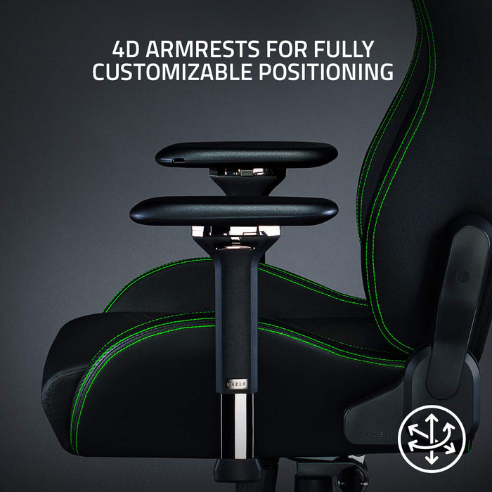 Razer Iskur XL Gaming Chair: Ergonomic Lumbar Support System - Multi-Layered Synthetic Leather Foam Cushions - Engineered to Carry - Memory Foam Head Cushion - Black/Green