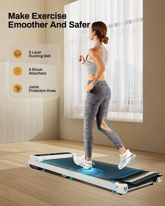 Walking Pad, AKLUER Under Desk Treadmill, Portable Walking Pad Treadmill with Remote Control, LED Display, Installation- Free for Jogging Running Walking for Home Office