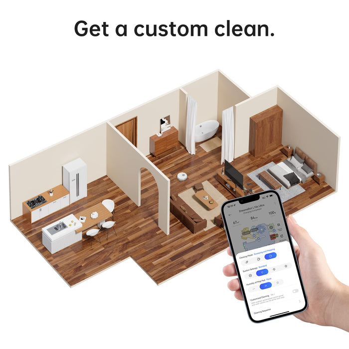 dreame L10s Ultra Robot Vacuum and Mop Combo, Auto Mop Cleaning and Drying, Self-Refilling and Self-Emptying Base for 60 Days of Cleaning, 5300Pa Suction and AI Navigation, Compatible with Alexa