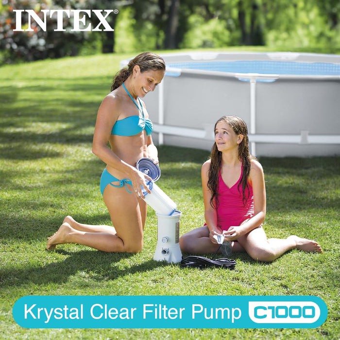 INTEX C1000 Krystal Clear Cartridge Filter Pump for Above Ground Pools: 1000 GPH Pump Flow Rate – Improved Circulation and Filtration – Easy Installation – Improved Water Clarity – Easy-to-Clean