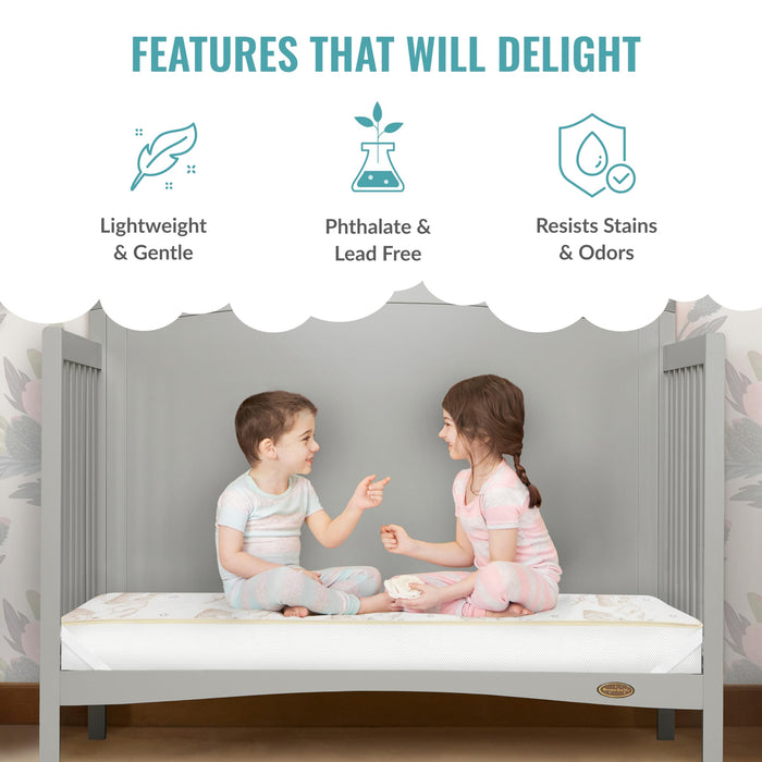 Dream On Me Twilight 5” 2-in-1 Breathable Spring Coil Crib and Toddler Bed Mattress Firm, Plush with Reversible Design I Greenguard Gold and JPMA Certified, White