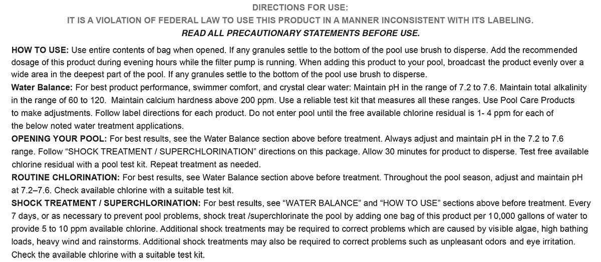 DryTec 1-1901-24 Calcium Hypochlorite Pool Shock, 1-Pound, 24-Pack