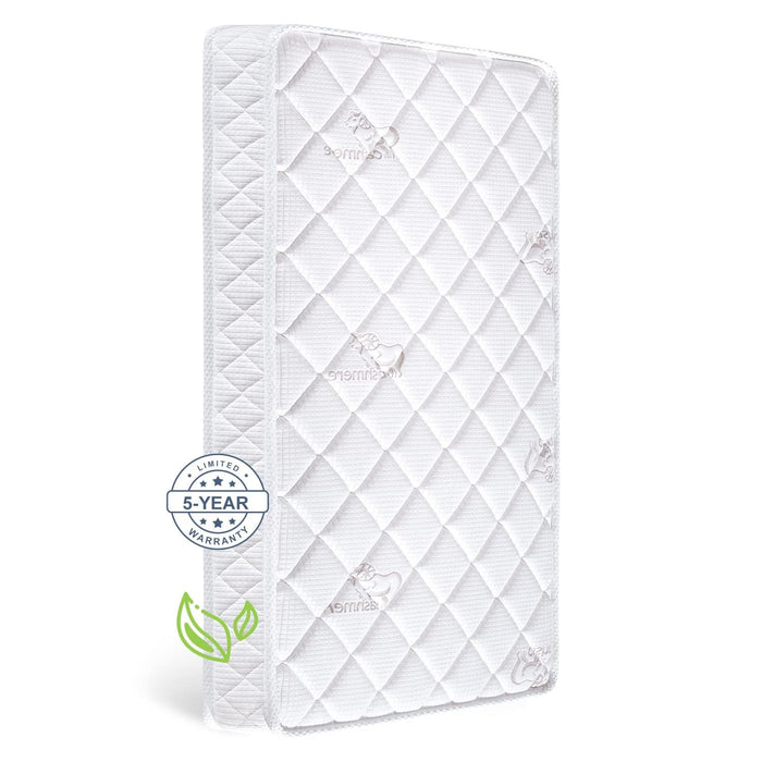 LetMxiu Premium Dual-Sided Crib & Toddler Mattress,100% Knitted Fabric-Hypoallergenic,5" Firm Soft Crib Mattress, Non-Toxic Fits Standard Cribs & Toddler Beds