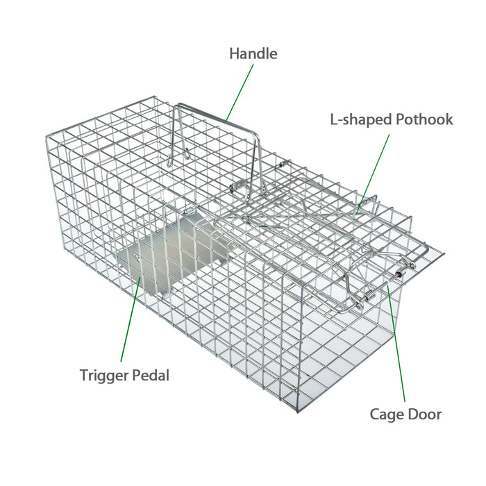 Anyhall Live Animal Cage Trap for Squirrels, Weasels and Similar-size Rodents