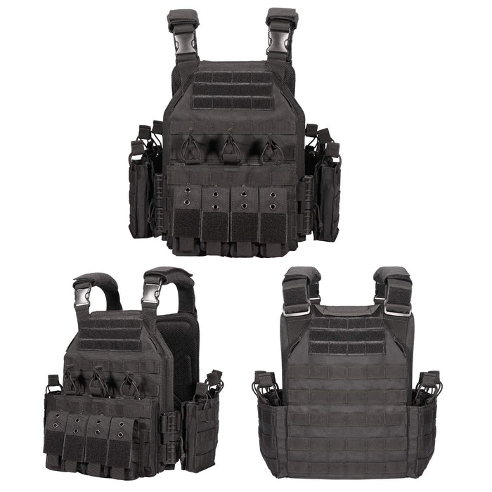 YAKEDA Quick Release Tactical Outdoor Vest for Adult (BK)