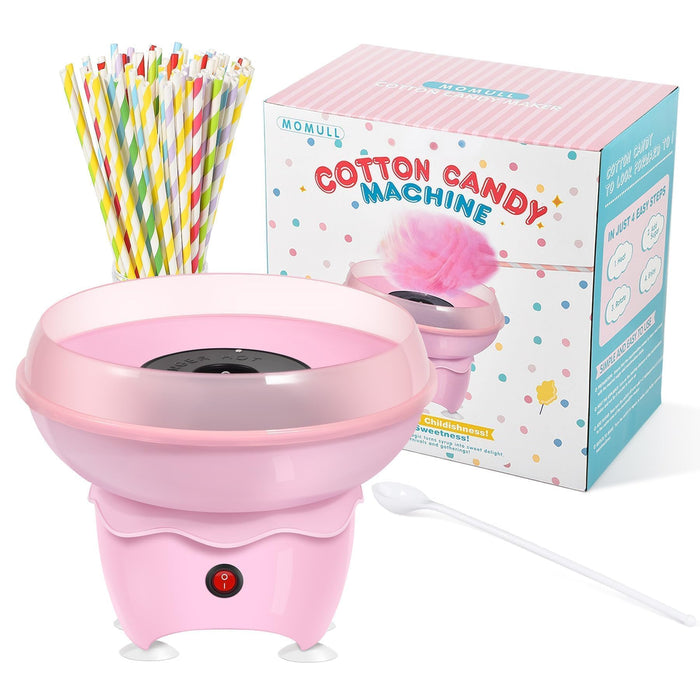 Cotton Candy Machine, Mini Cotton Candy Maker for Kids, Pink Vintage Candy Maker for Christmas Gift, Home, Birthday Family Party, Includes 25 Cotton Candy Sticks & Sugar Scoop