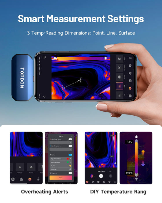 TOPDON TC001 Thermal Camera for Android, 256x192 IR High Resolution, Thermal Imaging Camera, Thermal Imager - Optimized Temperature Accuracy, Works for Smartphones and Tablets & PC(not for iOS)