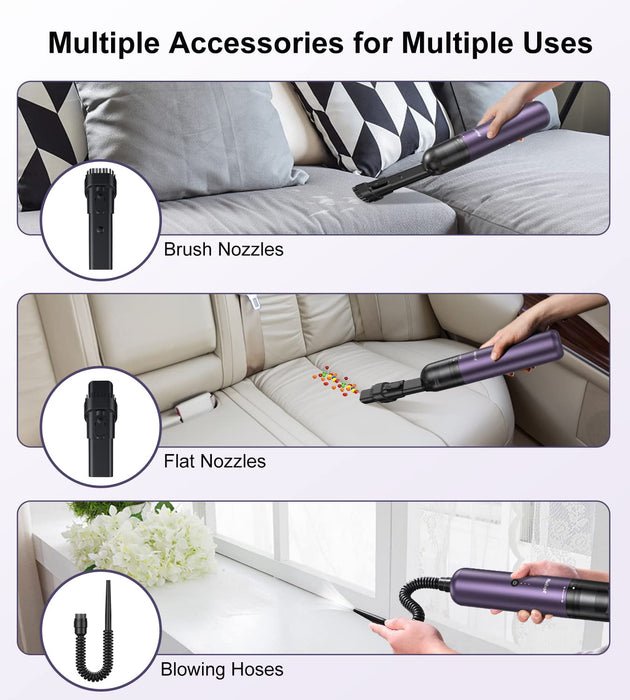 RUBOT Mini Vacuum Cleaner, 16000PA Powerful Suction,USB Charging, Keyboard Cleaner, Cordless Handheld Vacuum for Car Home and Office（P12