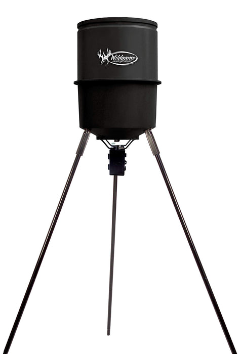 WILDGAME INNOVATIONS Quick-Set 225 lb Game Feeder with Digital Timer | Durable Tripod Corn/Pellet Hunting Feeder with 1-4 Available Feed Times & 30-feet Radius