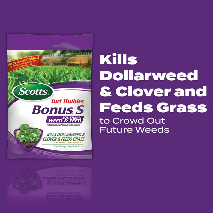 Scotts Turf Builder Bonus S Southern Weed & Feed2, Weed Killer and Lawn Fertilizer, 5,000 sq. ft., 17.24 lbs.