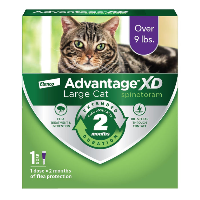 Advantage XD Large Cat Flea Prevention & Treatment For Cats over 9lbs. | 1-Topical Dose, 2-Months of Protection Per Dose