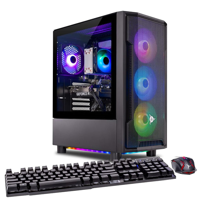 Skytech Shadow Gaming PC Desktop, Intel i5 13400F 2.5 GHz (4.6GHz Turbo Boost), NVIDIA RTX 4060 8GB GDDR6X, 2TB SSD, 32GB DDR5 RAM 5200 RGB, 650W Gold PSU, Wi-Fi, Win 11 Home, V3D Feature on Mobile