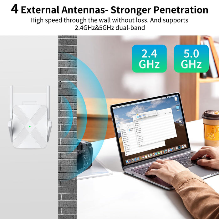 2024 Release WiFi Extender, WiFi Extender Signal Booster for Home Cover up to 10000sq.ft & Dual Band 2.4G&5G Advanced Technology, 1200Mbps WiFi Repeater with Ethernet Port up to 45 Devices