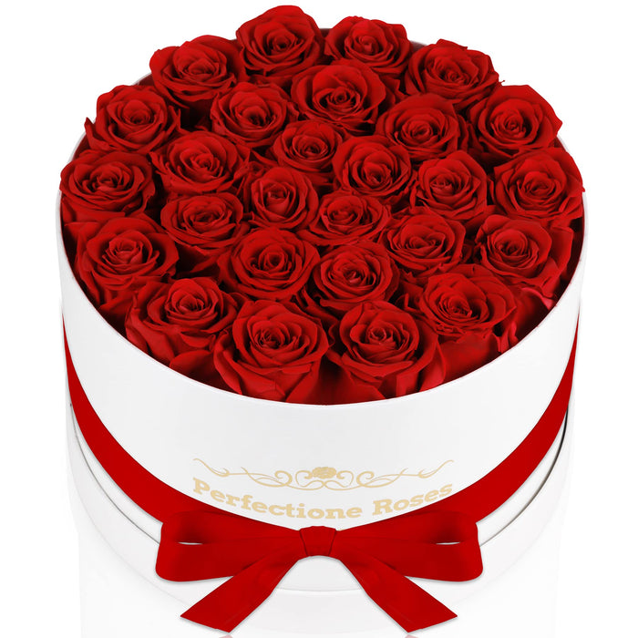 Perfectione Roses Forever Real Roses in a Box, Preserved Rose That Last Up to 3 Years, Flowers for Delivery Prime Birthday Valentines Day Gifts for Her, Mothers Day Flower (RED)