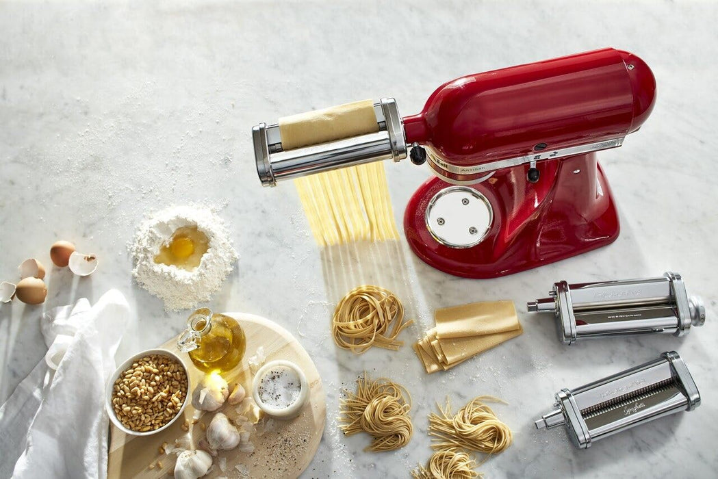 KitchenAid KSMPRA Stand Mixer Attachment Pasta Roller & Cutter, 3-Piece Set, Stainless Steel