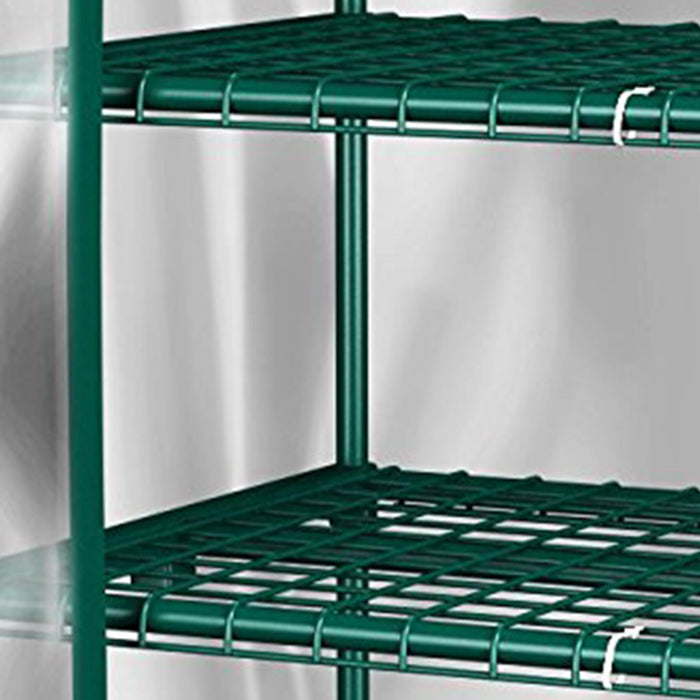 4 Tier Mini Greenhouse - Portable Greenhouse with Locking Wheels and PVC Cover for Indoor or Outdoor - 27 x 19 x 63-Inch Green House by Home-Complete