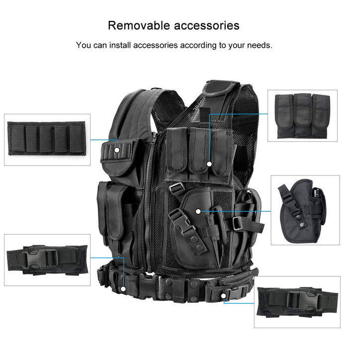 Marmot Tactical Vest Durable Mesh Vest with Detachable Belt & Holster for Subcompact/Compact/Standard Pistol