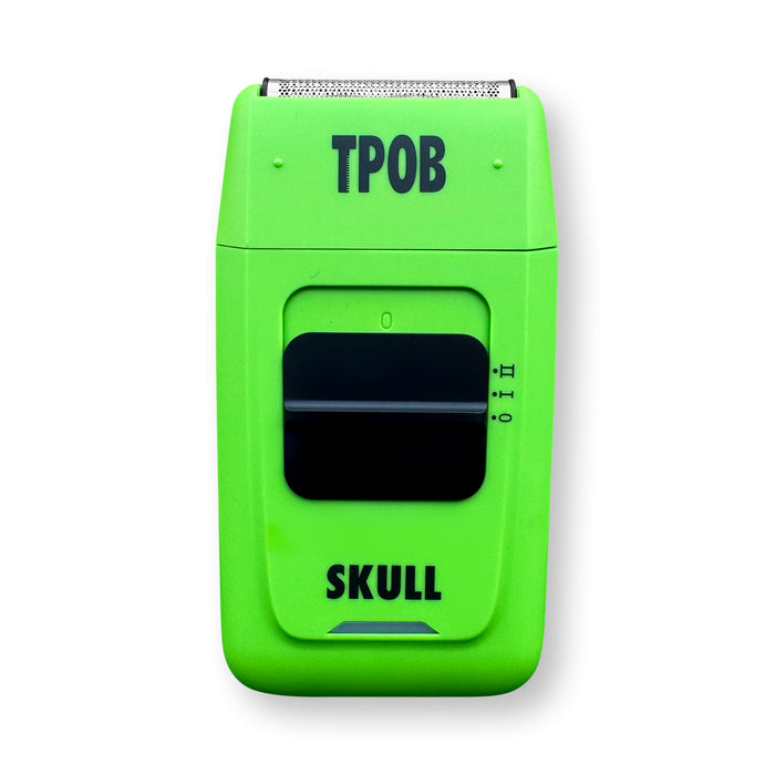 TPOB Skull Foil Shavers with Krunch Blades - Compact Design That can fit in Your Pocket with a Turbo Charged Motor, Perfect for Both Professional and at-Home use (Large Slime)