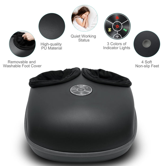 Medcursor Foot Massager with Heat, Shiatsu Deep Kneading Machine, Smart APP Mobile Control, Delivers Relief for Tired Muscles and Plantar, Multi-Level Settings & Adjust for Home and Office Use