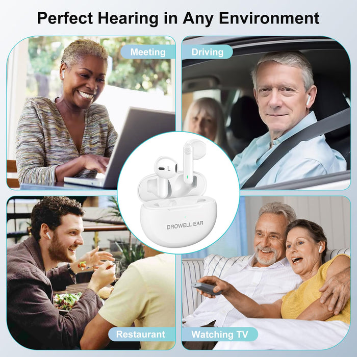 Hearing Aids, Hearing Aids for Seniors Rechargeable with Noise Cancelling, Hearing Amplifiers for Seniors & Adults Hearing Loss with Portable Charging Case