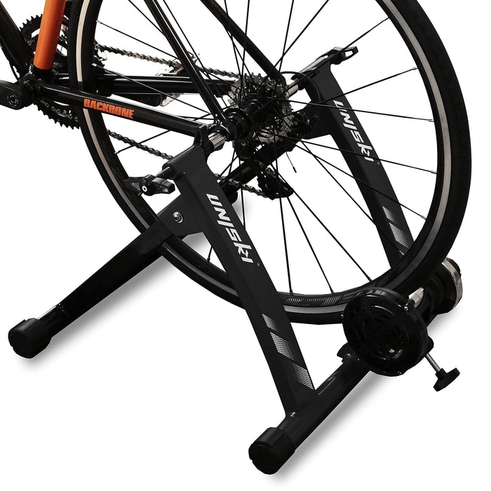 Unisky Bike Trainer Stand Indoor Bicycle Stand with Noise Reduction Magnetic Stationary Stand fits for 26-28inch, 700C Wheel