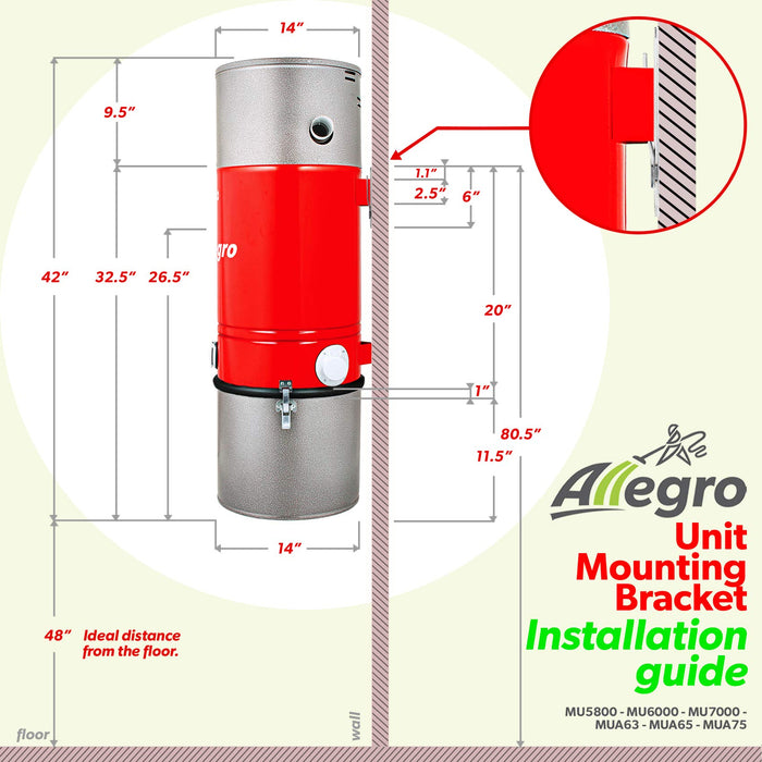 Allegro MU7000 - Zenith 15,000 Square Foot Home Central Vacuum All Steel Power Unit…