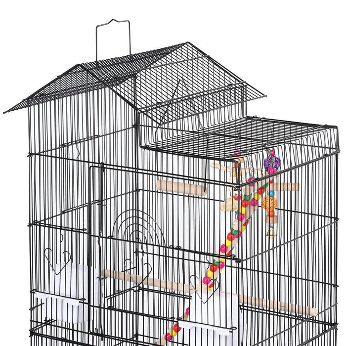 Yaheetech 39-inch Roof Top Large Flight Parrot Bird Cage for Small Quaker Parrot Cockatiel Sun Parakeet Green Cheek Conure Budgie Finch Lovebird Canary Pet Bird Cage w/Toys