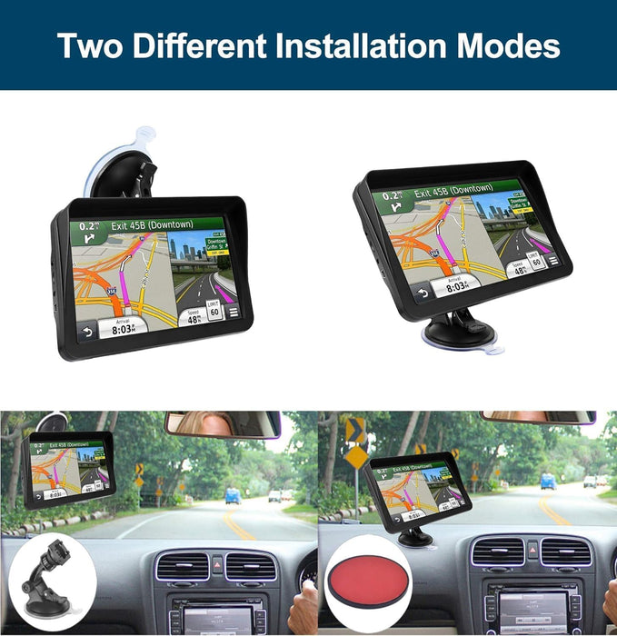 GPS Navigation for Car （9 Inch） Slimline Touch Screen Real Voice Direction ，USA Edition 2024 (Free Lifetime Updates) Turn-by-Turn Voice and Lane Guidance, Speed and Red Light Warning (American Brand)