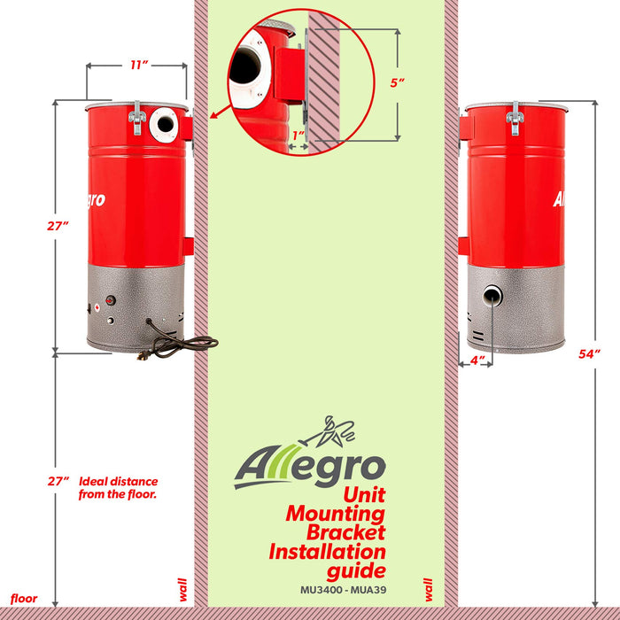 Allegro MU3400 Compact 2,500 Square Feet Central Vacuum Power Unit