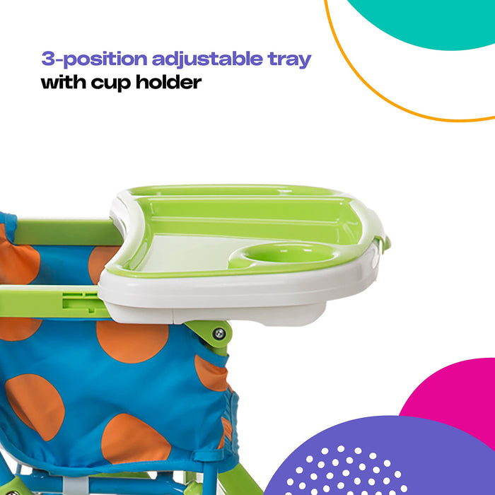 Cosco Simple Fold Deluxe High Chair with 3-Position Tray, Monster Syd