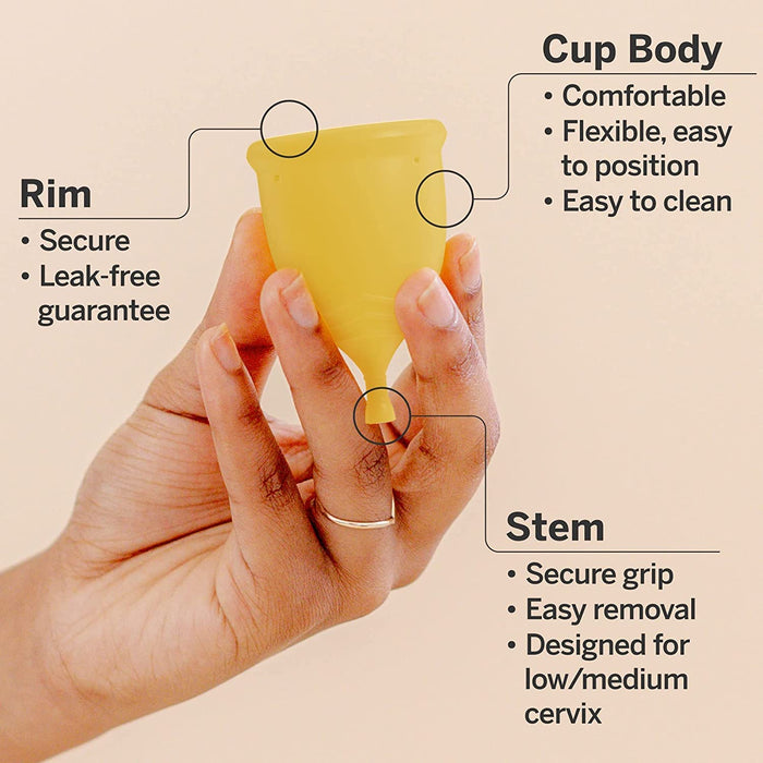 Pixie Cup Menstrual Cup - Ranked 1 for Most Comfortable Soft Reusable Period Cup - Wear for 12 Hours - Reduces Cramps - Lasts 10 years - Tampon and Pad Alternative - Buy One We Give One (Small)