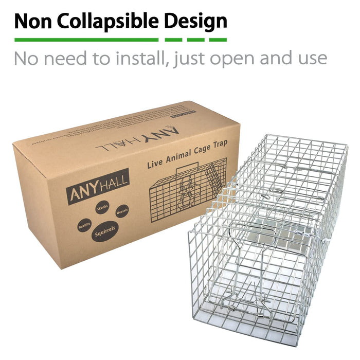 Anyhall Live Animal Cage Trap for Squirrels, Weasels and Similar-size Rodents