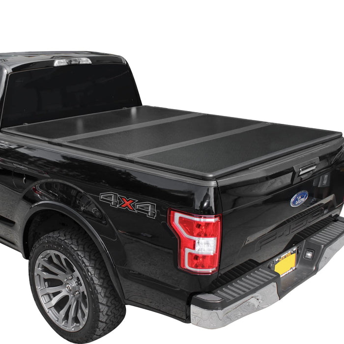 Tutel Hard Shell Folding Truck Bed Tonneau Cover|Fits 2015-2024 Ford F150 5'5"Bed (66")