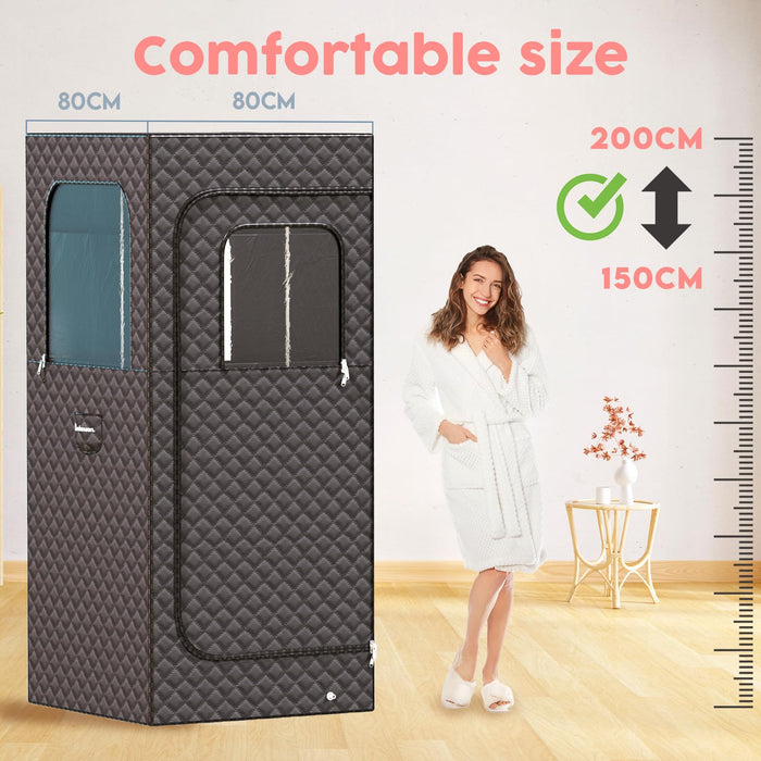 Adamson Full Size Portable Steam Sauna - New 2024 - Indoor Sauna Tent for Home Spa Relaxation + Boost Health and Recovery + 2.6L 1000W Steamer + Chair + Remote + Foot massager