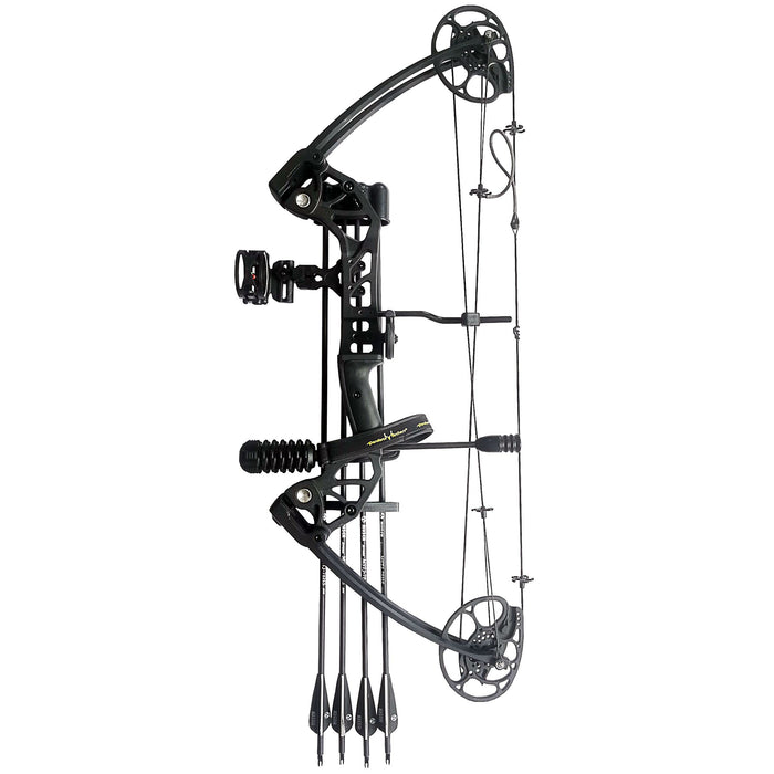 PANDARUS Compound Bow Draw Weight 0-70 Lbs for Pull Beginner and Intermediate Archer Fully Adjustable 19.25"-31" with All Accessories, up to IBO 320 fps New 2024(Black Right Handed Bag)