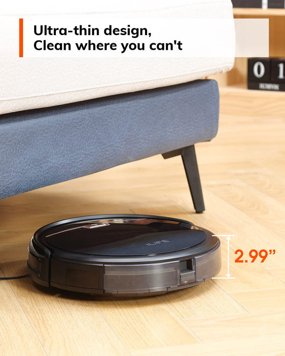 ILIFE A4s Max Robot Vacuum Cleaner, 2000Pa Strong Suction, Wi-Fi Connected, 2-in-1 Roller Brush, Quiet, Automatic Self-Charging Robotic Vacuum Cleaner, Cleans Pet Hair, Hard Floor to Medium Carpets.