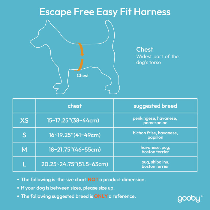 Gooby - Escape Free Easy Fit Harness, Small Dog Step-In Harness for Dogs that Like to Escape Their Harness, Turquoise, Small