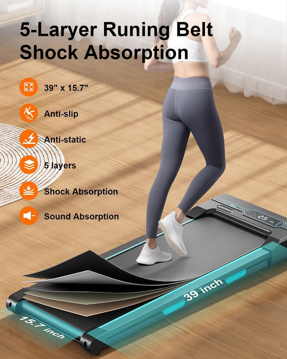 Walking Pad with Auto Incline, Under Desk Treadmill for Home/Office, 9% Max Incline 6 Adjustable Angles with Remote Control & LED Display, 265 lbs Capacity