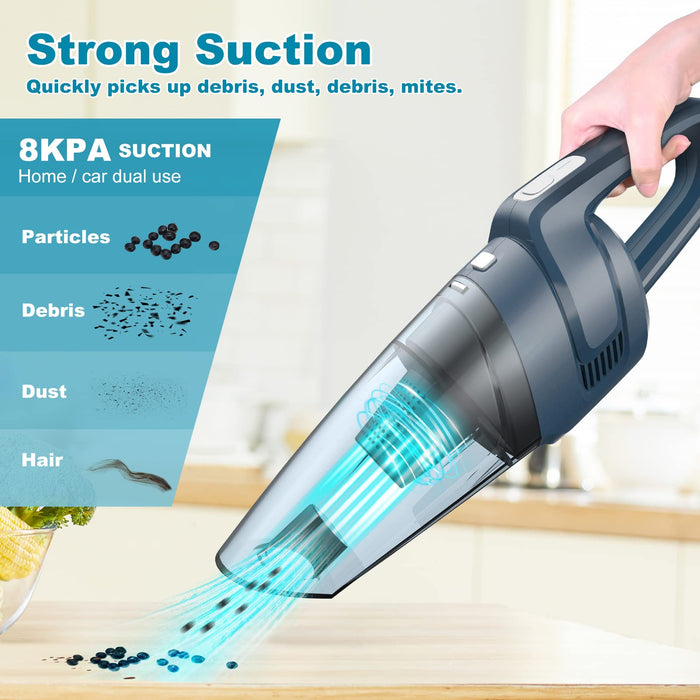 AUKUN Handheld Vacuum, Handheld Vacuum Cordless Strong Suction with Rechargeable Battery and Quick Charge, Mini Vacuum Wet Dry for Car, Home and Office