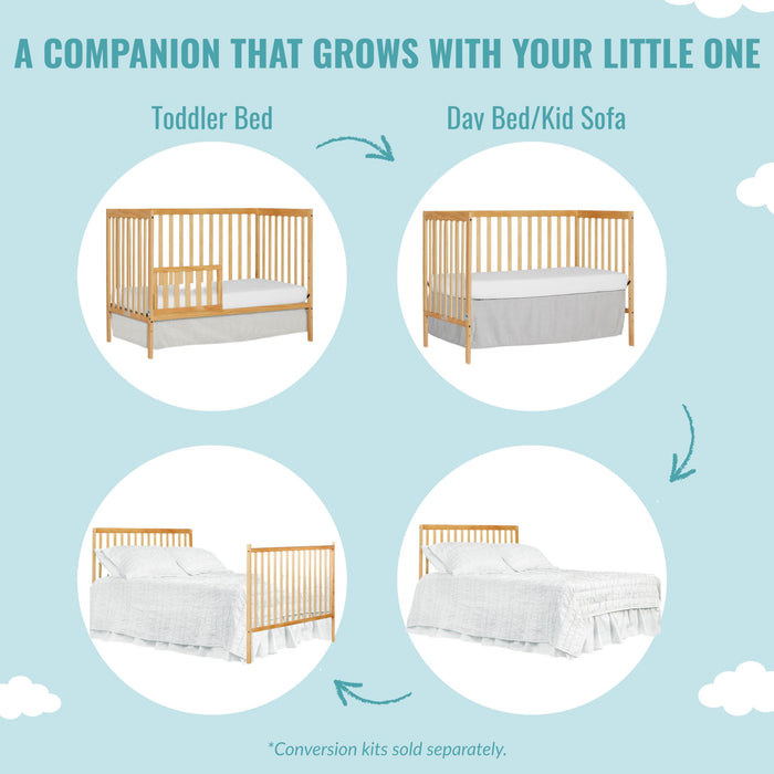 Dream On Me Synergy 5-In-1 Convertible Crib In Natural, Greenguard Gold Certified