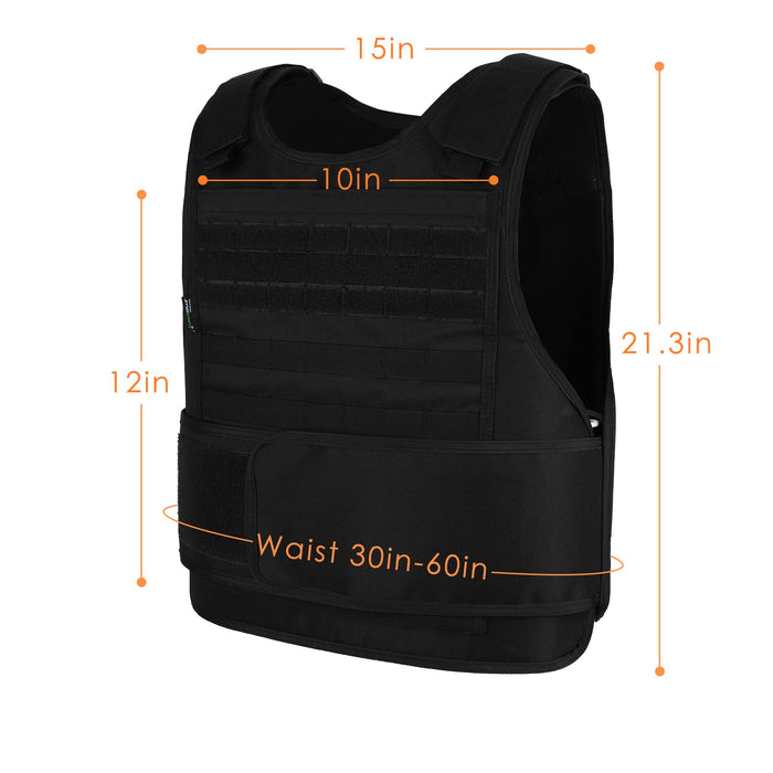 MGFLASHFORCE Tactical Vest for Men, Security Police Fbi Airsoft Vest (Black)