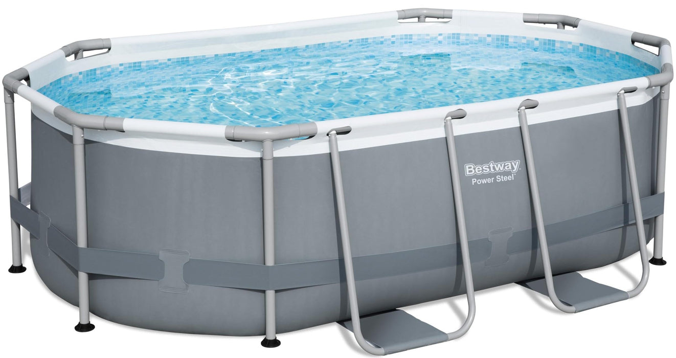 Bestway Oval Above Ground Pool Set (10' x 6'7" x 33")| Includes Filter Pump & ChemConnect Dispenser